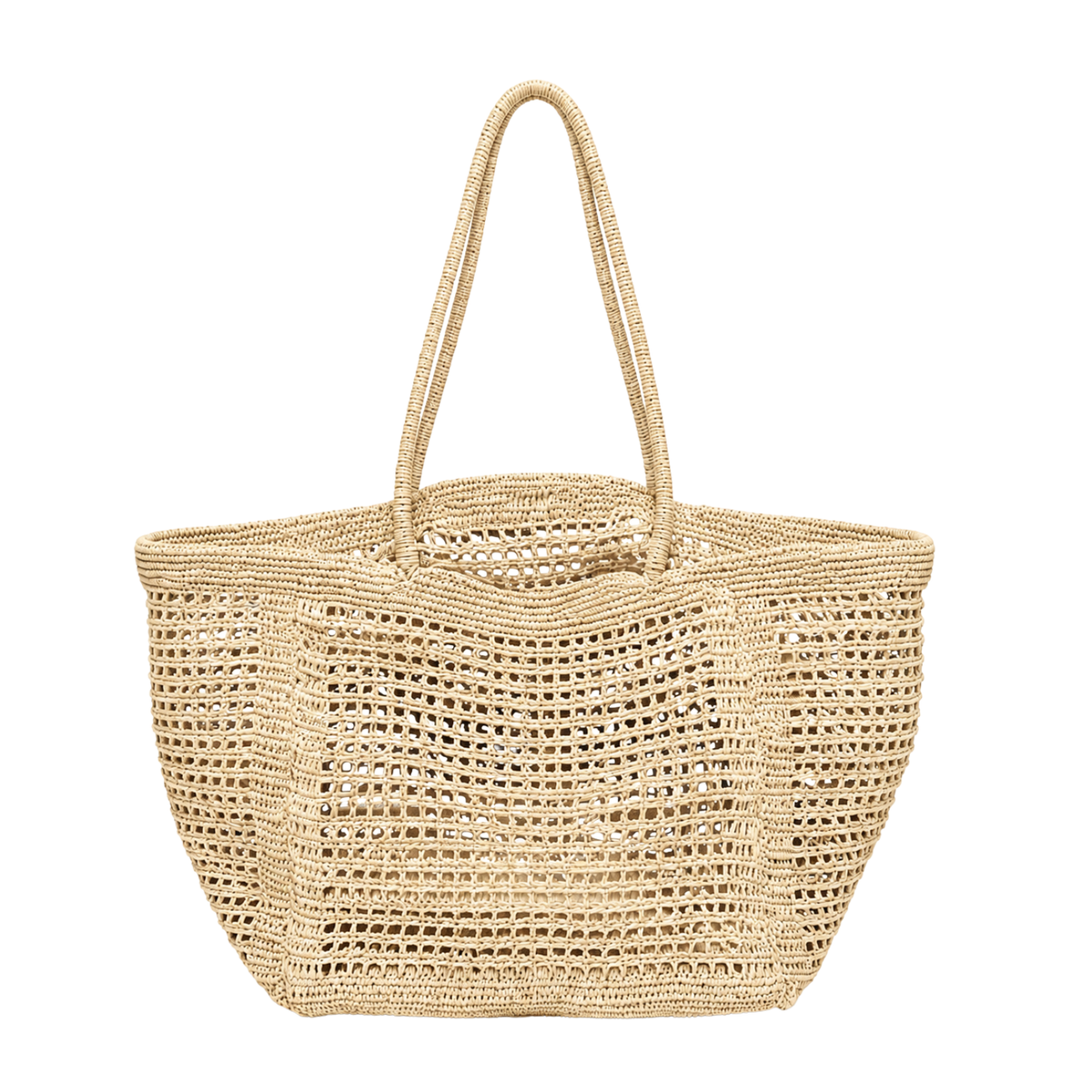 Gisete Woven Raffia Beach Tote Bag | Sand-Sifting Design, Handmade