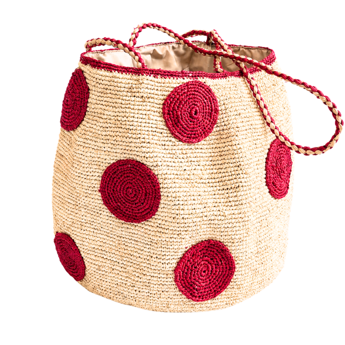 Biscotty XL Raffia Bucket Beach Bag | Handmade by Women Artisans
