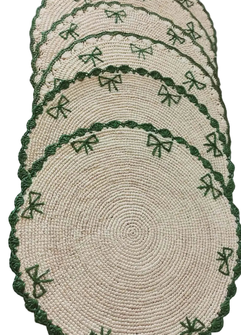 Handwoven Placemats Colored Bow